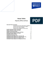 Steam Tables: Properties of Water and Steam from Triple Point to Critical Point