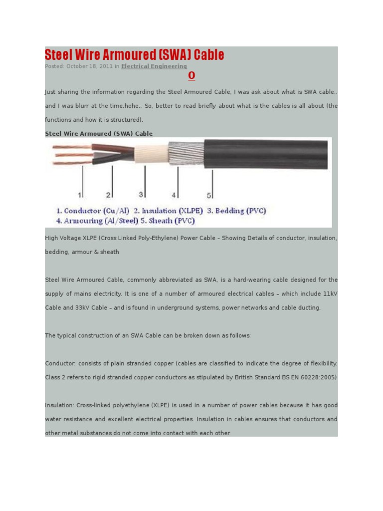Steel Wire Armoured | PDF | Power Engineering | Building Engineering