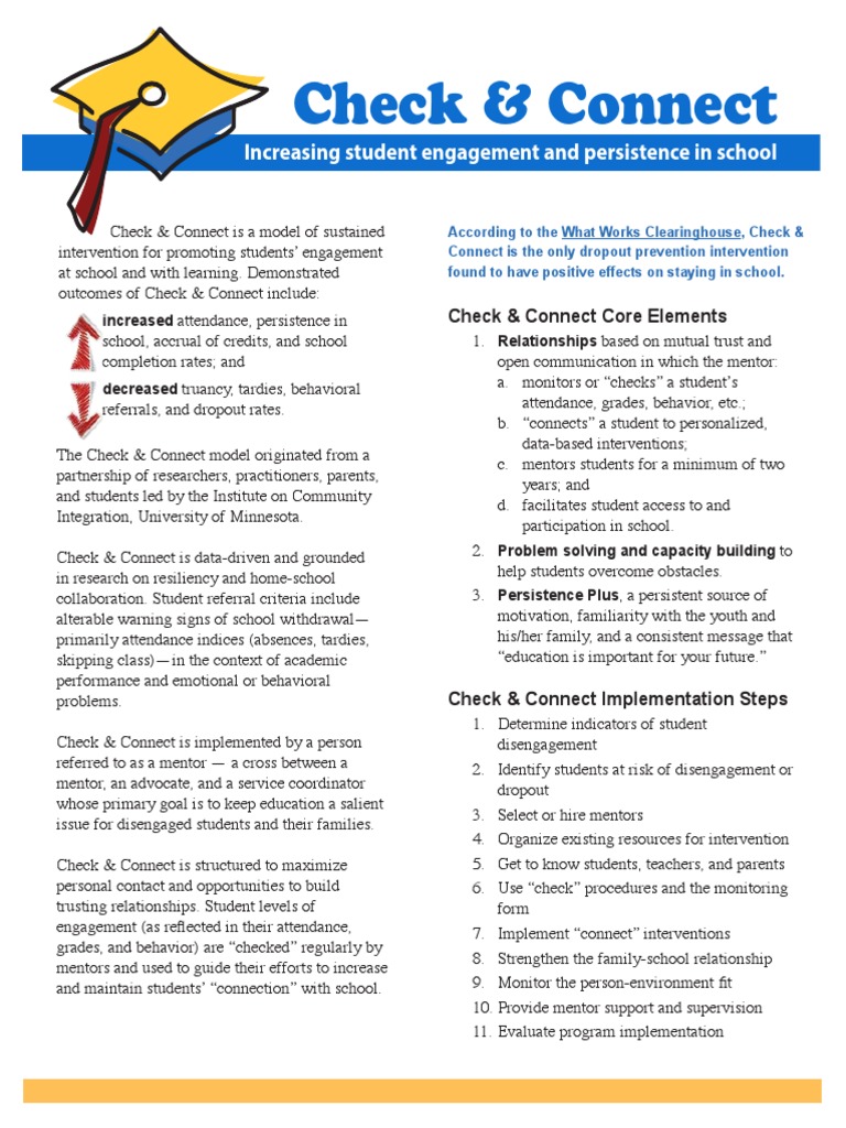 Boosting Student Engagement with Check & Connect | PDF | Iowa | Mentorship