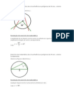 Exercício de Matemática de Circunferência e Polígonos Do 9º Ano