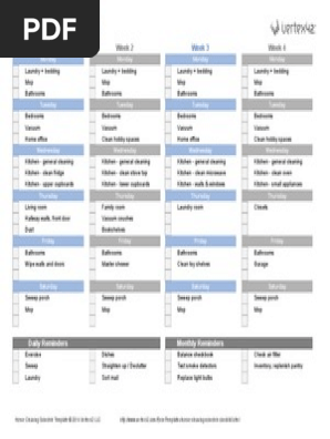 House Cleaning Schedule