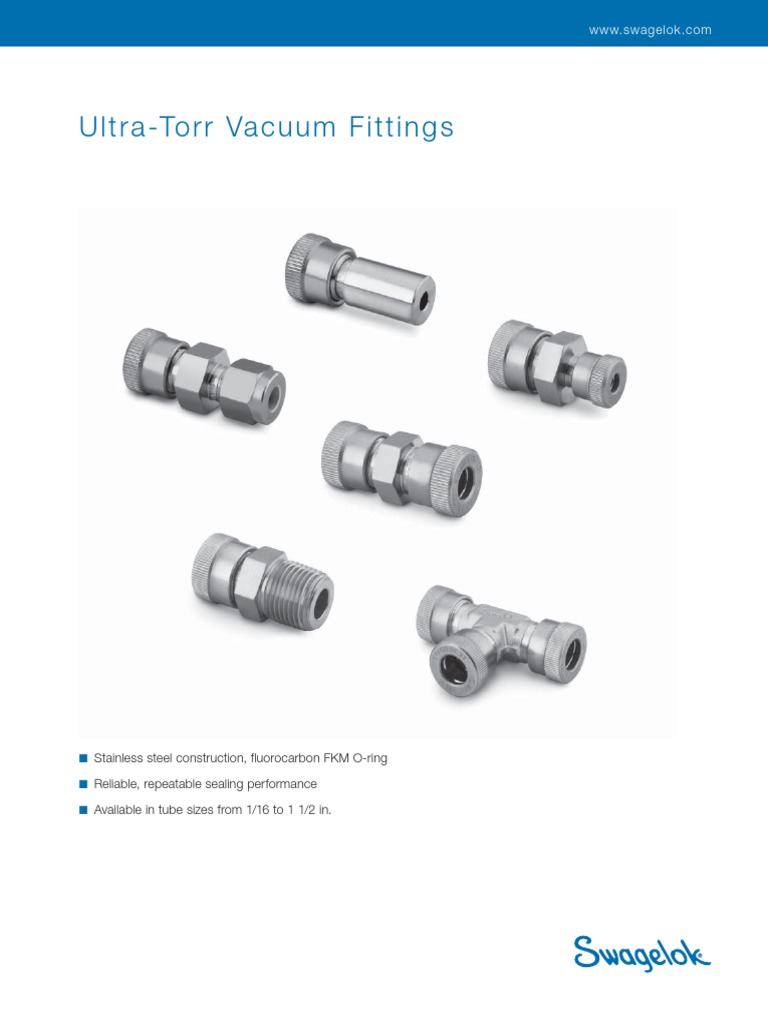 Swagelok Vacuum Fittings PDF Mechanical Engineering Manufactured