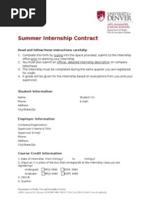 MFJS Summer Internship Contract