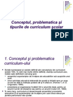 Conceptul, Problematica Şi Tipurile de Curriculum Şcolar