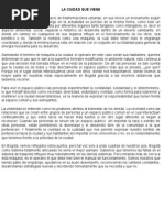 Ensayo La Ciudad Que Viene
