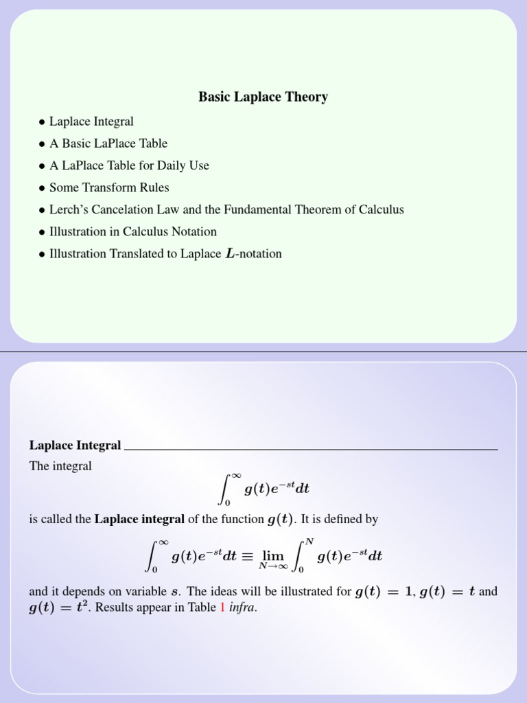 Solving Differential Equations Using Laplace Transforms Theory, Transform Rules, Examples, and