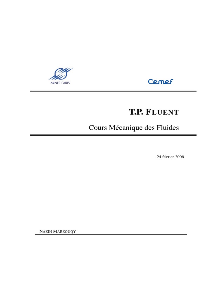 Exemple FLUENT PDF | PDF | Mécanique des fluides numérique | Écoulement ...