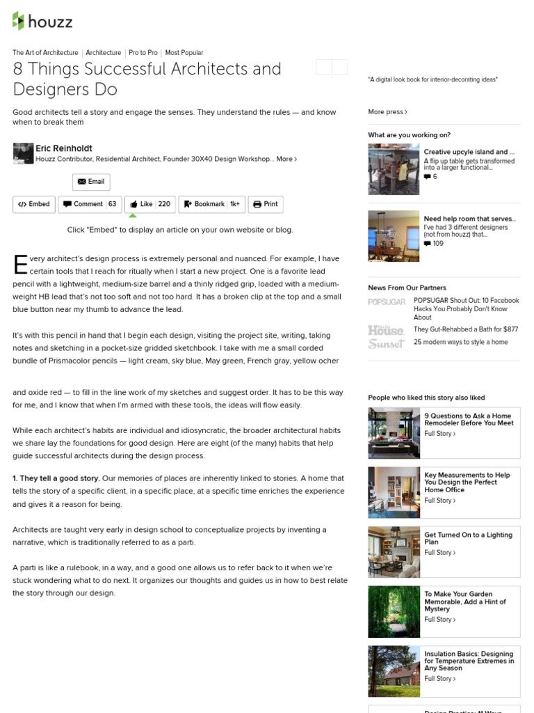 8 Things Successful Architects And Designers Do Pdf Architect Kitchen