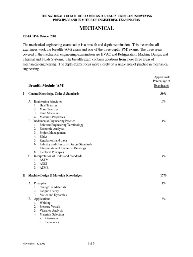 Mechanical PE Exam Overview | PDF | Hvac | Heat Exchanger