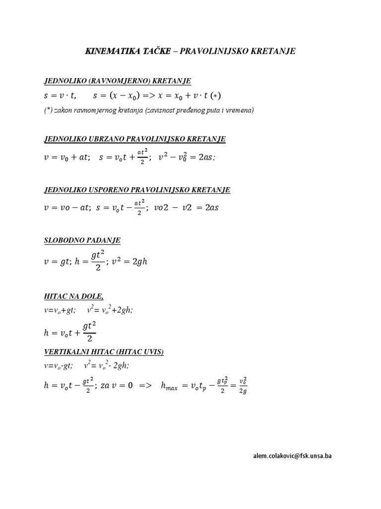 ForMule Iz KinemaTike | PDF