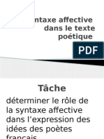 La Syntaxe Affective Dans Le Texte Poetique