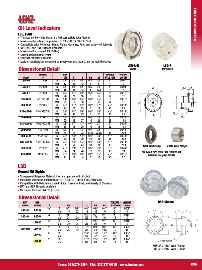 Lenz Oil Level Indicators Overview | PDF | Computers