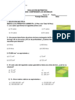 Evaluación Matemática Unidad