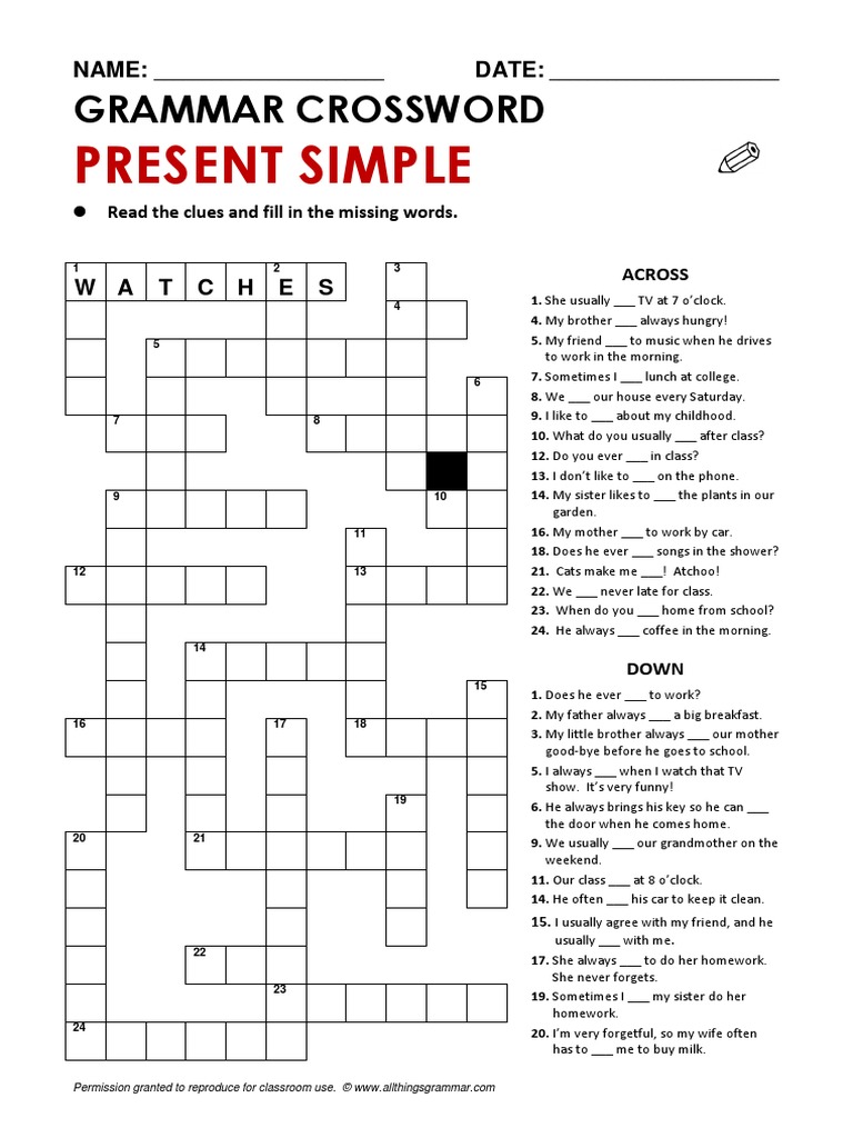 english assignments crossword