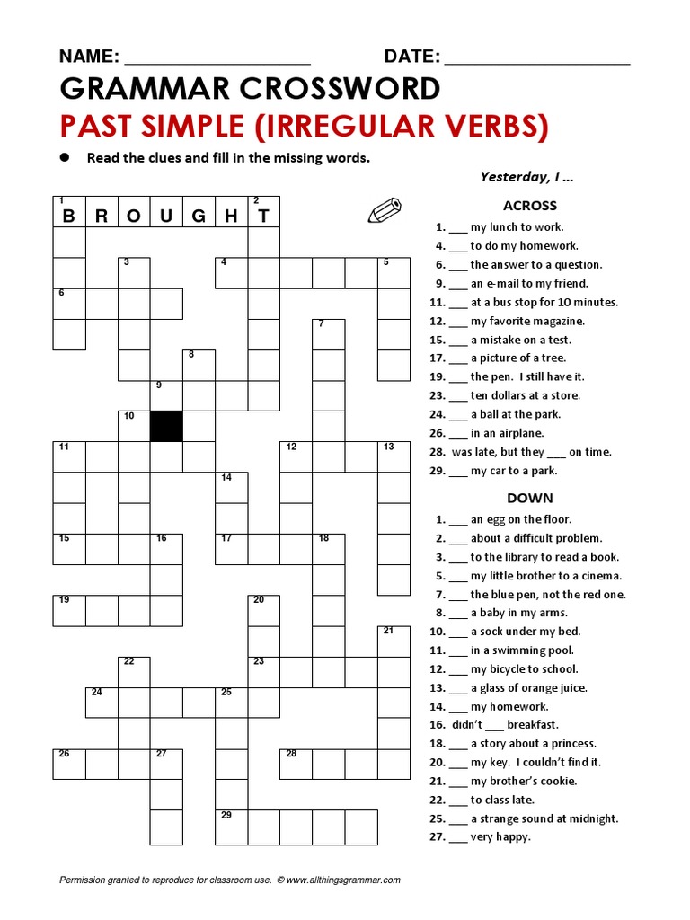 english-grammar-crossword-past-simple-english-grammar-crossword
