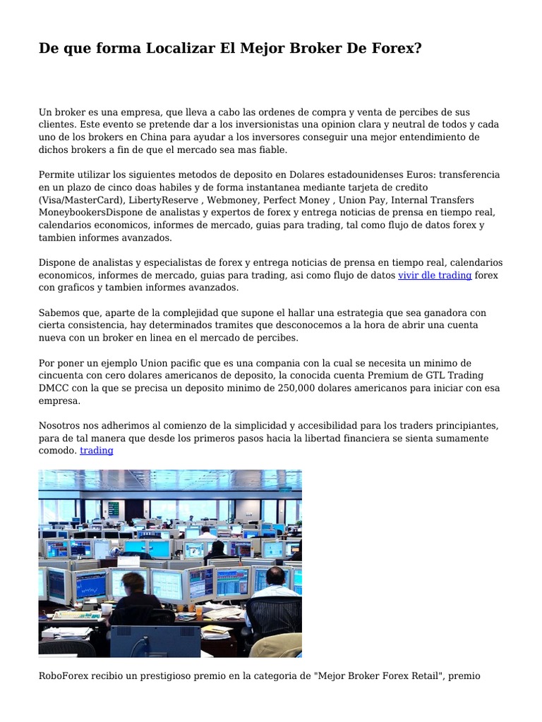 De Que Forma Localizar El Mejor Broker De Forex - 