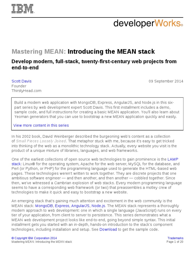 Introducing The Mean Stack | PDF | Computers | Technology & Engineering
