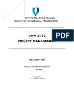 BMM 4022 Project Management: University of Malaysia Pahang Faculty of Mechanical Engineering