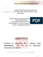 La Fitorremediación Eficiencia de Las Plantas de Cultivo