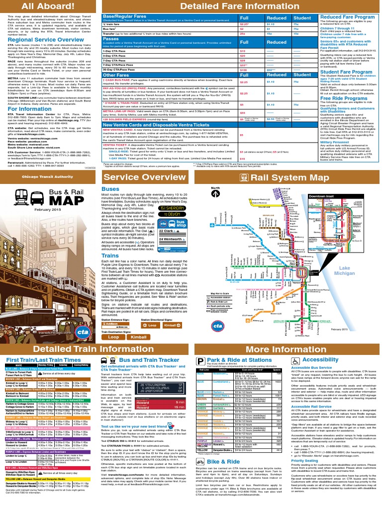 Chicago Transit Authority Map & Fares | PDF | Passenger Rail Transport ...