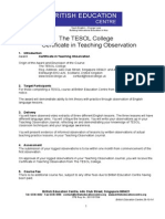 Certificate in Teaching Observation - For BEC Website NOV 2014