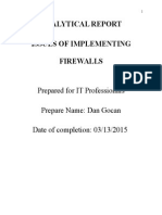Analytical Report Issues of Implementing Firewalls