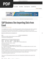 SAP Business One Importing Data From Excel