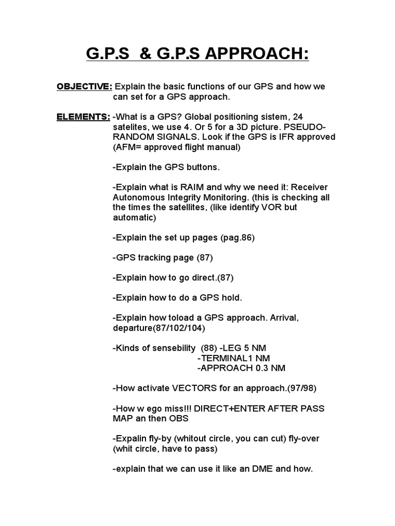 GPS Basics and Approach Setup Guide | PDF | Teaching Methods ...