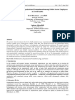 Job Satisfaction and Organizational Commitment Among Public Sector Employees in Saudi Arabia