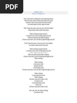 IRENE CARA - What A Feeling Lyric | PDF