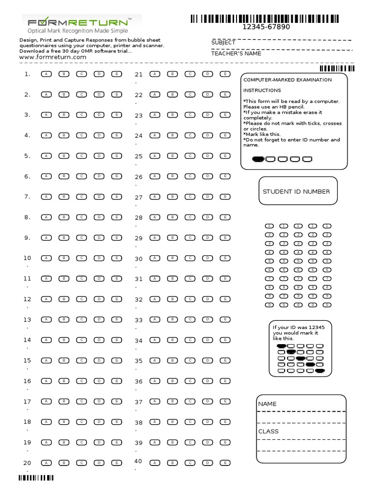 Computer-Marked Exam Instructions | PDF | Art
