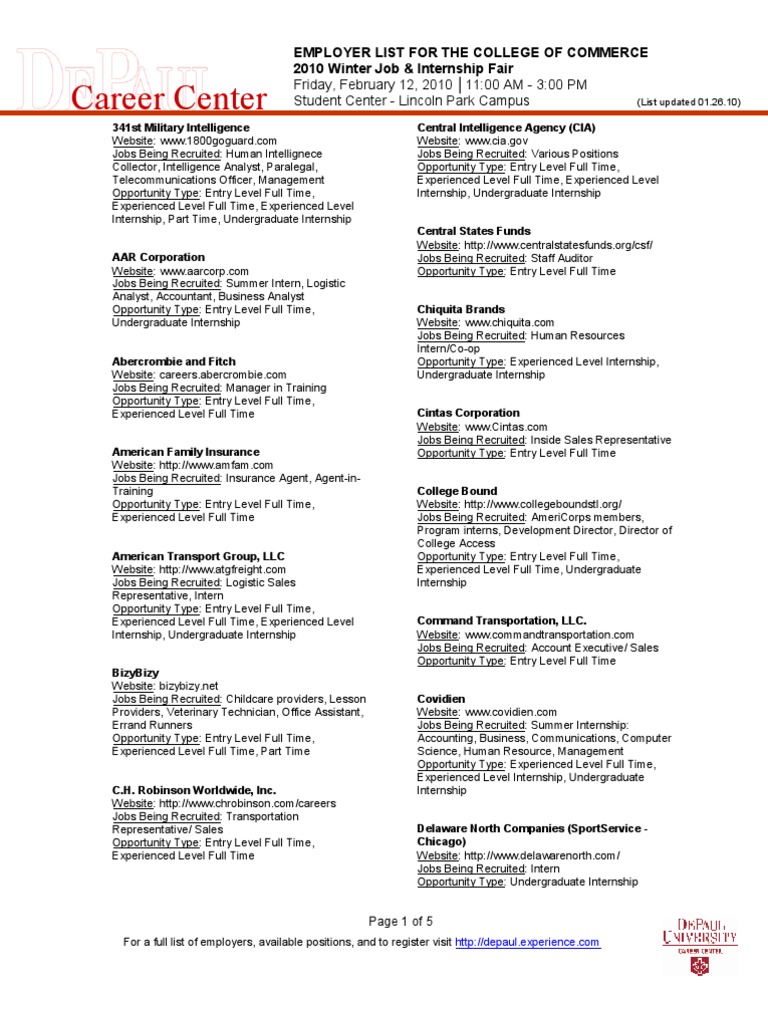 Career Center | PDF | Internship | Job Hunting