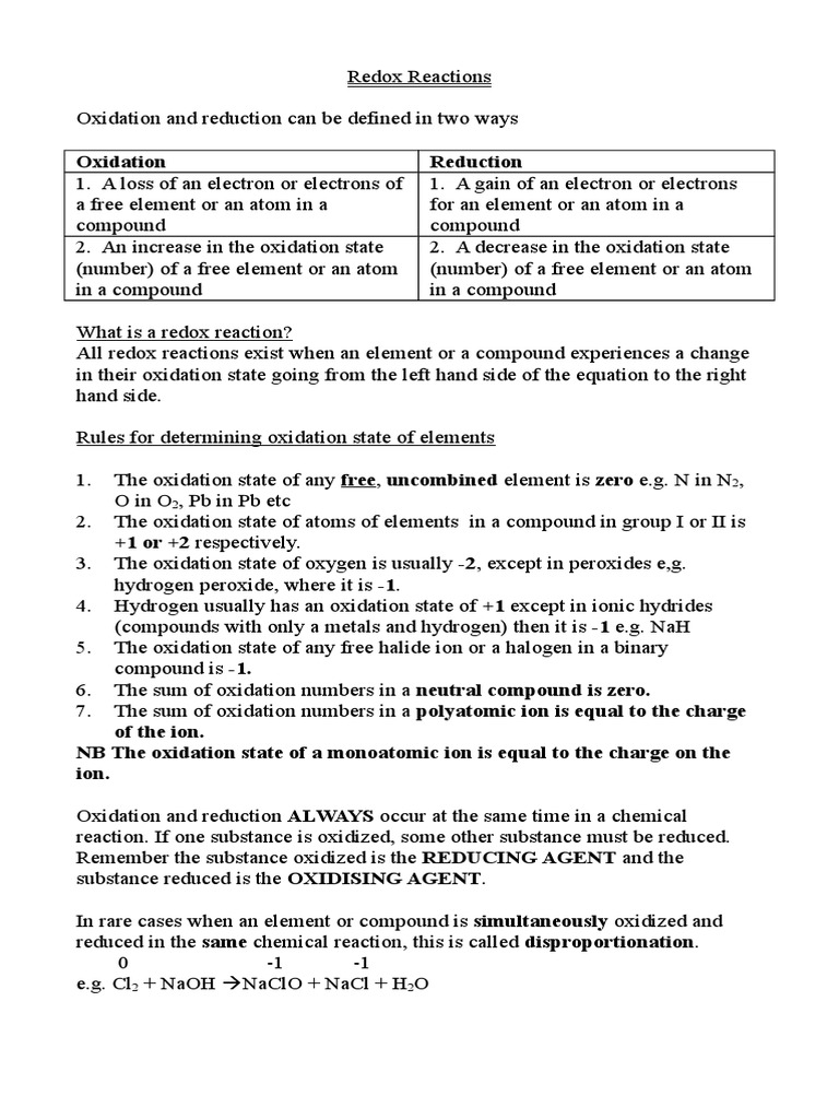 Understanding Redox Reactions | PDF | Redox | Ion