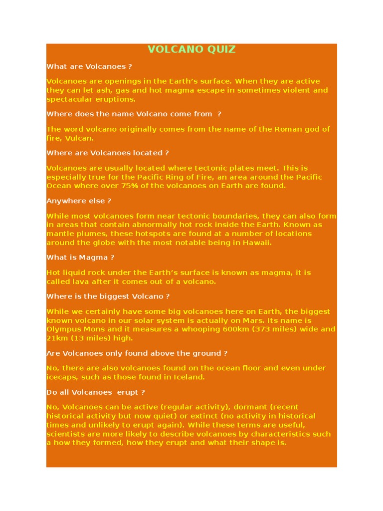 Volcanoes | PDF