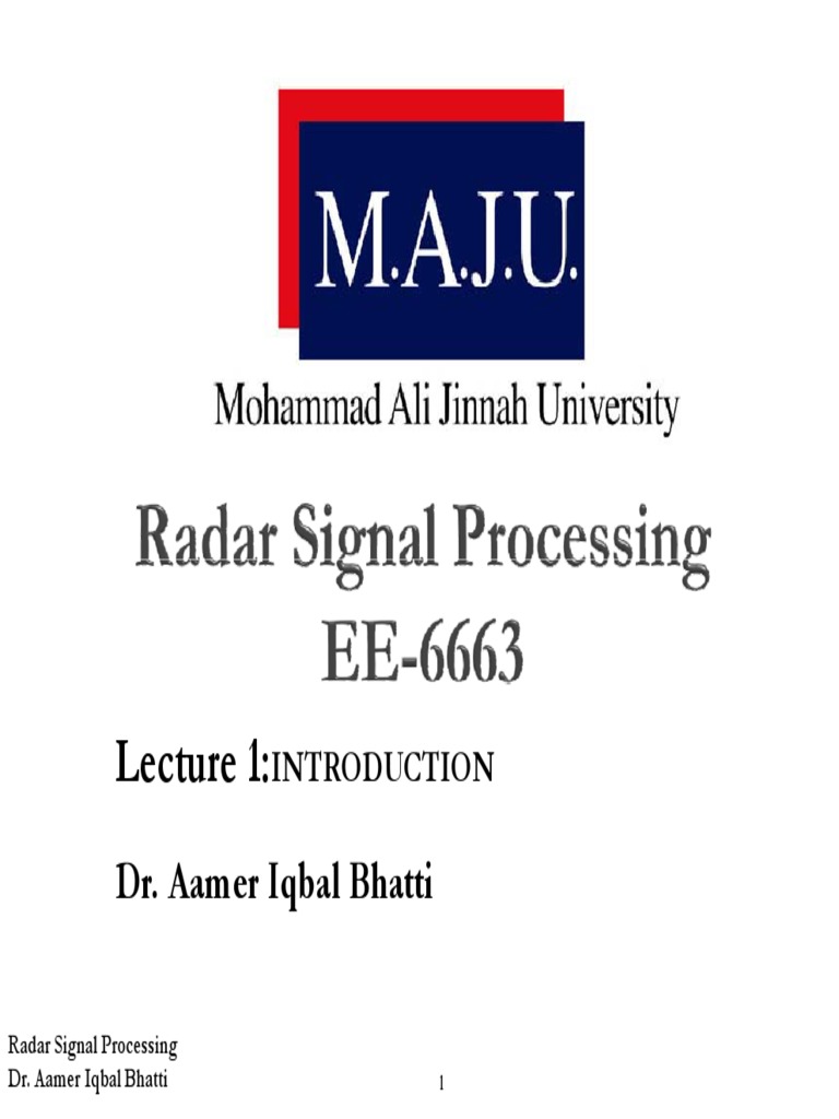 Introduction to Radar Signal Processing | PDF | Radar | Electromagnetic ...