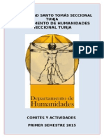 Departamento de Humanidades Comités y Actividades 2015-i