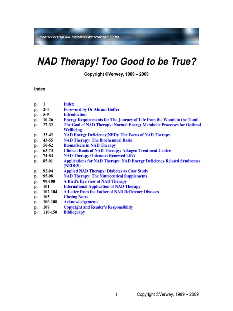 NAD Therapy - Too Good To Be True, PDF, Apoptosis