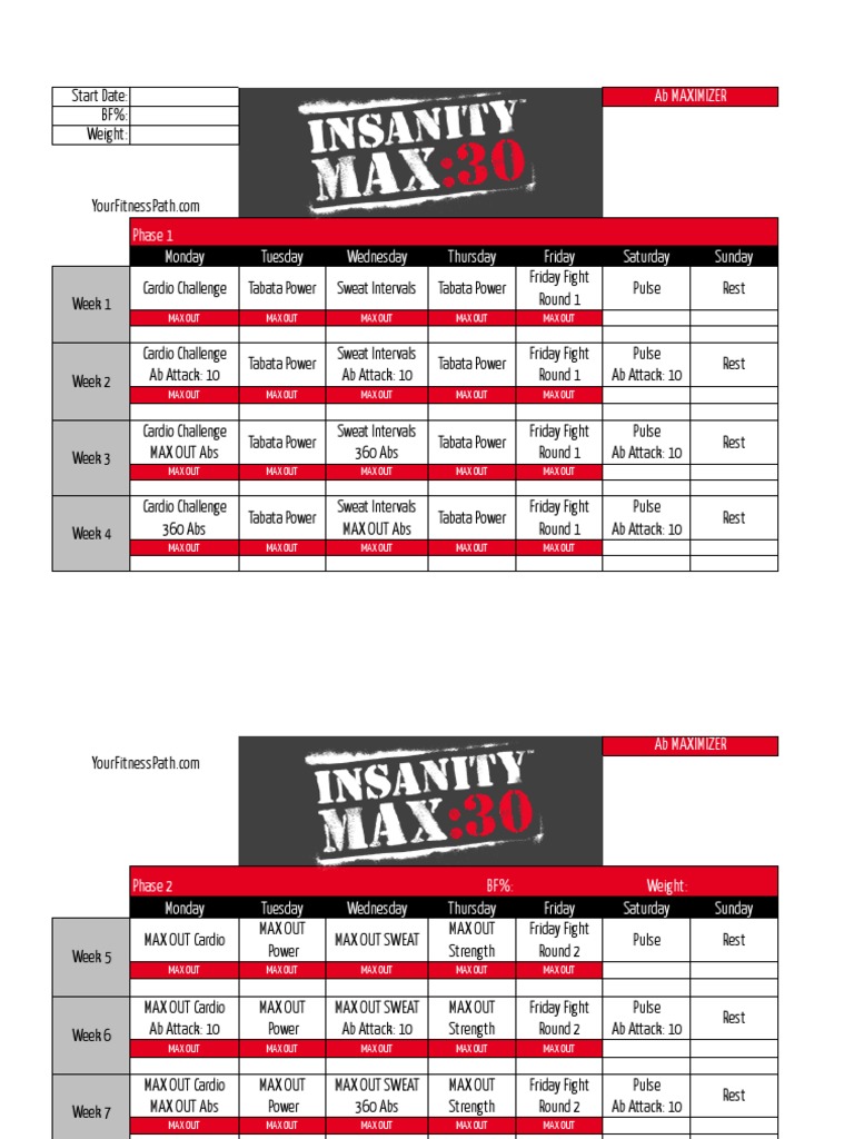Insanity Max 30 Ab Maximizer | PDF