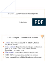 S.72-227 Digital Communication Systems: Cyclic Codes