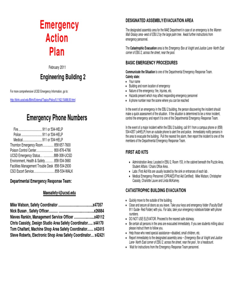 Emergency Action Plan | PDF | Emergency | Emergency Department