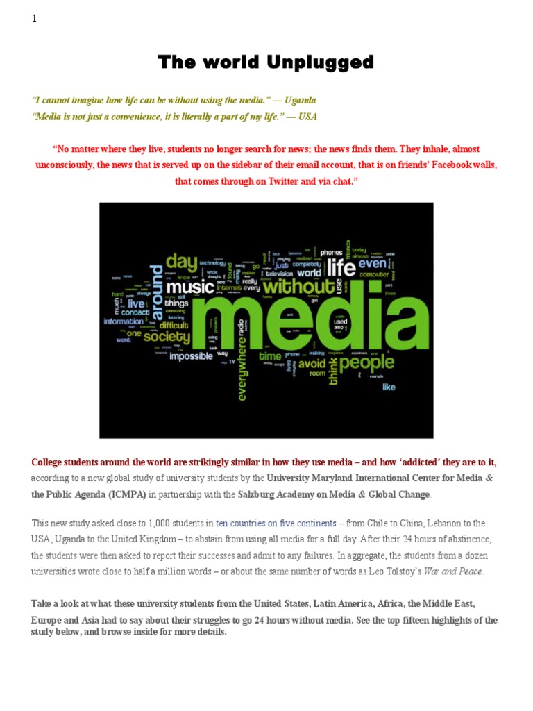Global Student Media Addiction Study | PDF | Facebook | Social ...