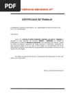 Modelo Certificado de Trabajo
