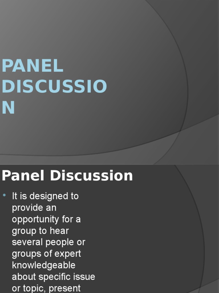 Panel Discussion | PDF