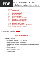 Chapter 25 - Beyond C & C++: Operators, Methods, and Arrays in Java