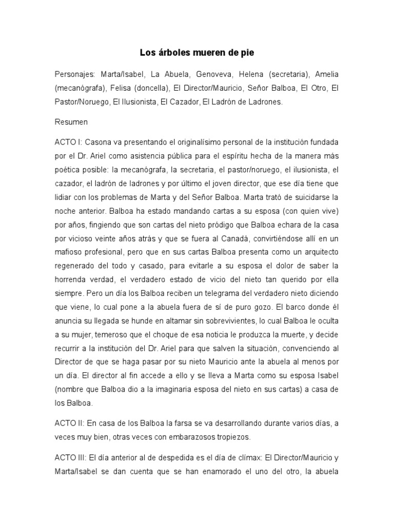 Los Arboles Mueren de Pie | PDF