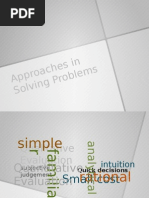 Approaches in Solving Problems