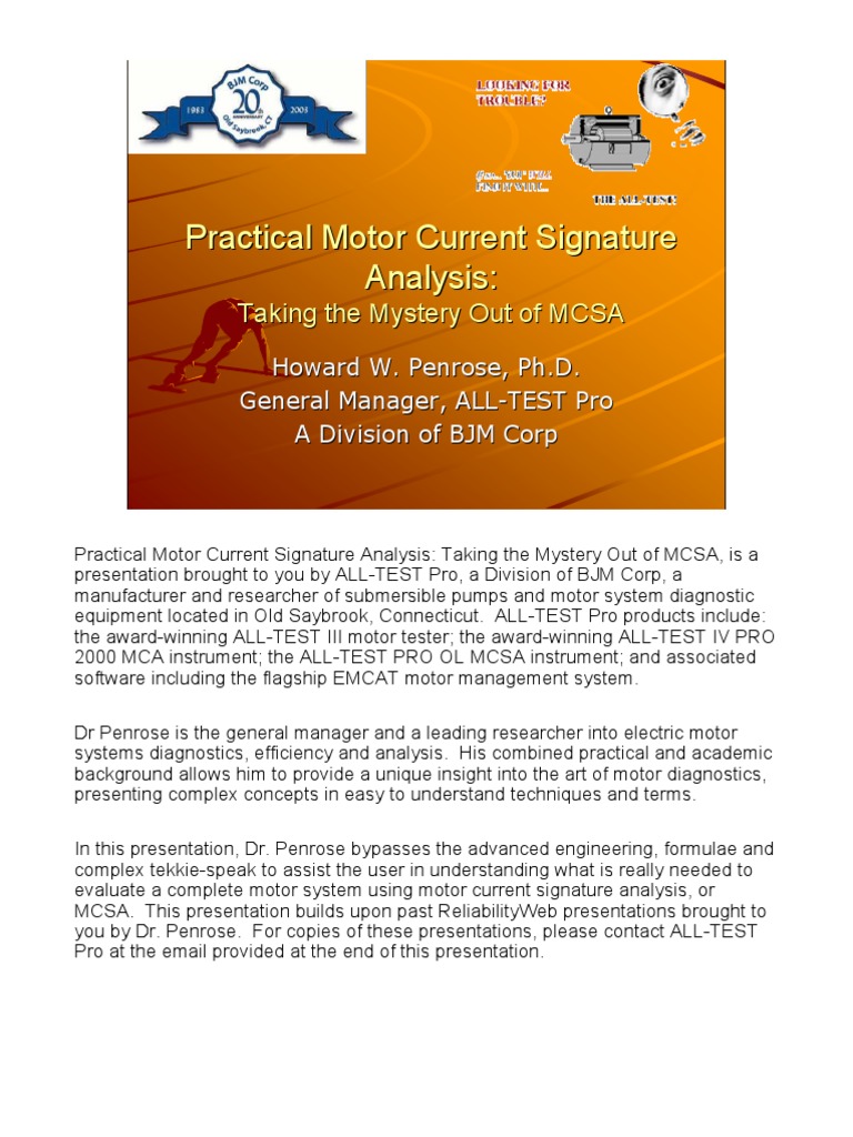 Practical Motor Current Signature Analysis PDF | PDF | Electric Motor ...
