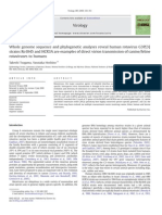 Tsugawa, Hoshino. Whole Genome Sequence and Phylogenic Analyses Reveals Human Rotavirus G3P 3 Strain Ro1845 and HCR3A Are Examples of Direct Virion Transmission of Canine Feline Rotaviruses to Humans. 2008