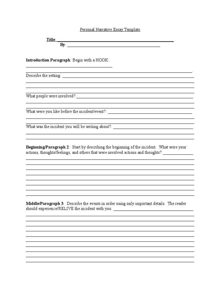 Personal Narrative Essay Guide | PDF | Career & Growth | Business