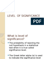 Levels of Significance